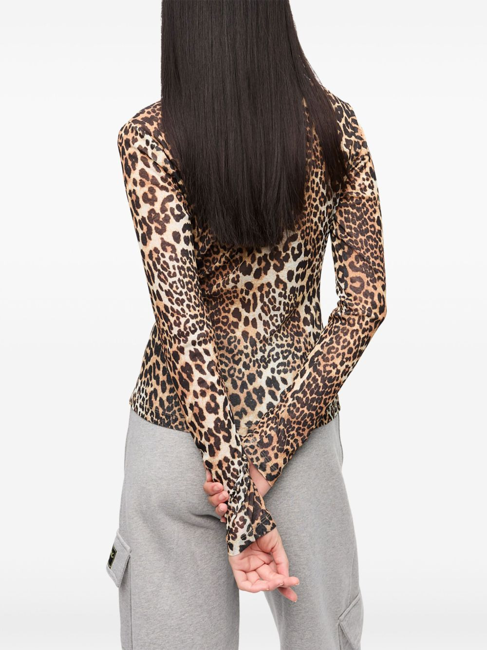 GANNI leopard print T-shirt - 4