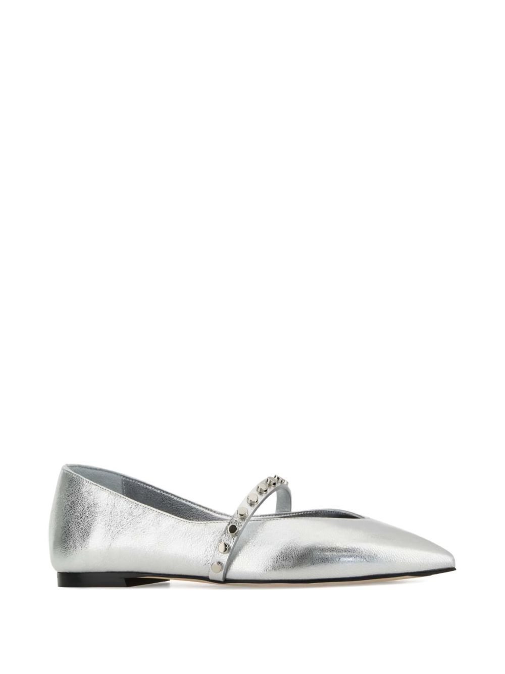 leather studded ballerina shoes - 2