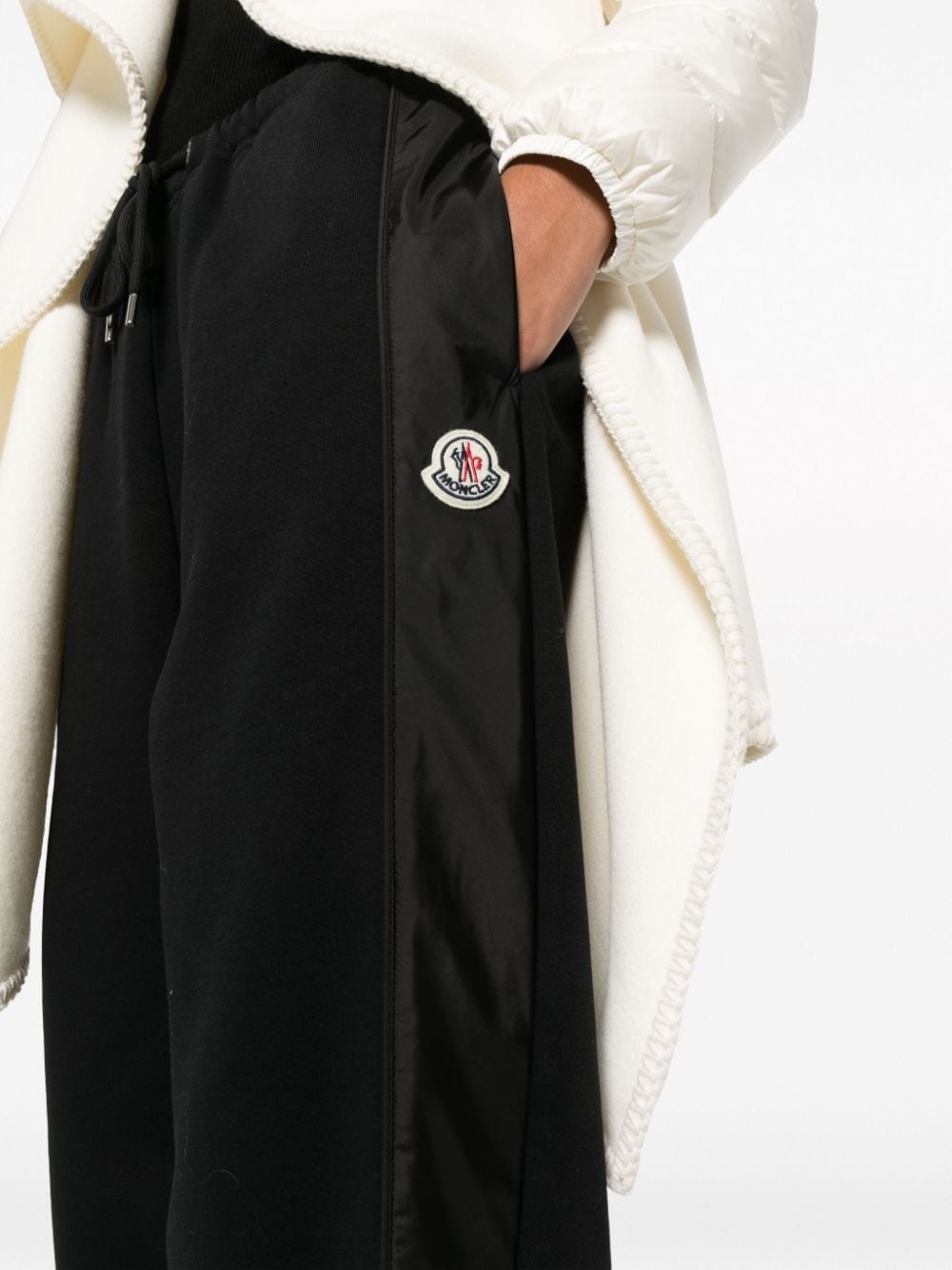 panelled cotton-blend track pants - 5