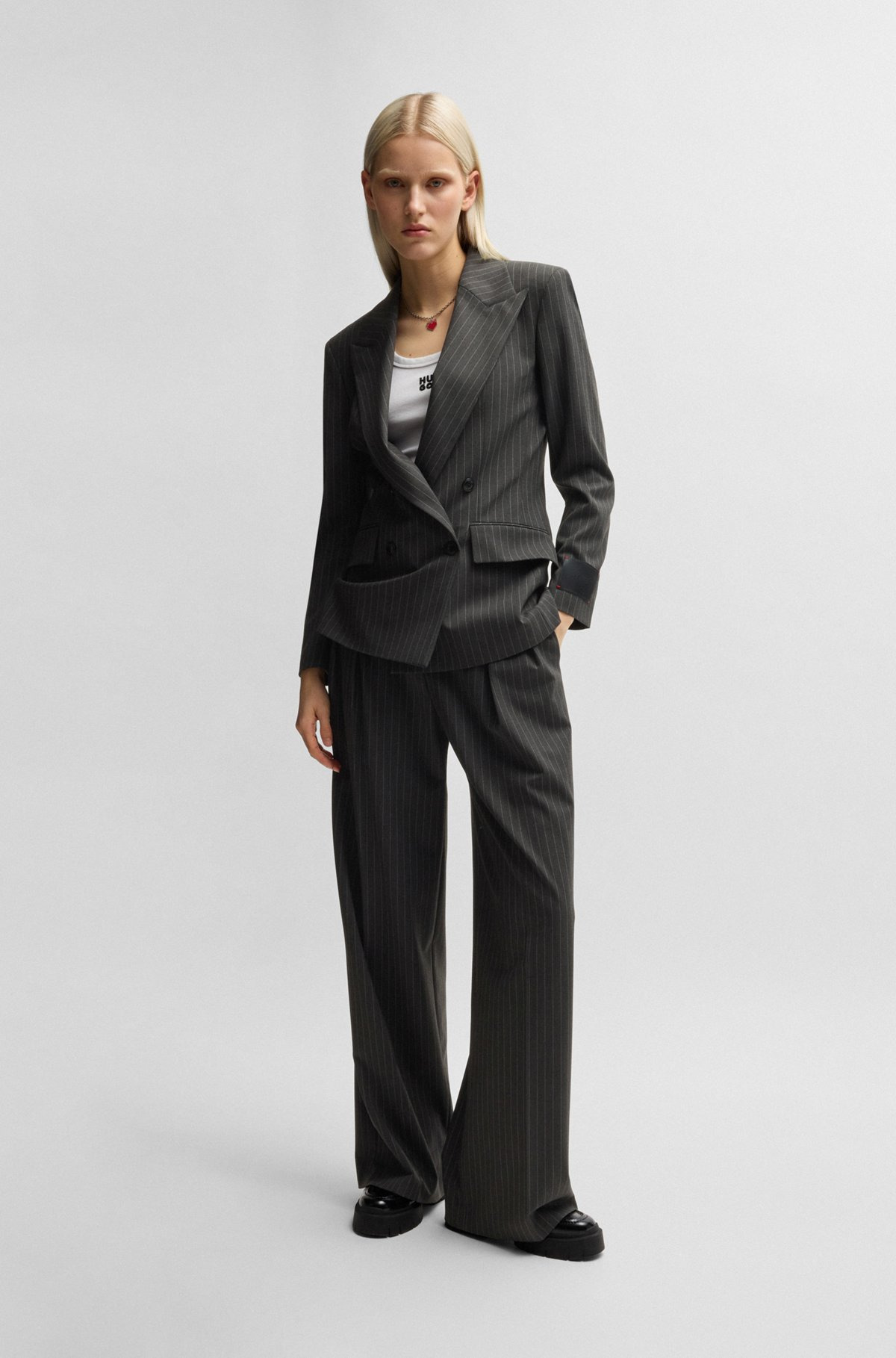 REGULAR-FIT BLAZER IN PINSTRIPE STRETCH MATERIAL - 3