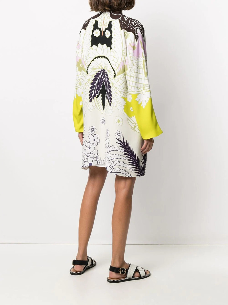 abstract-print long-sleeve dress 4