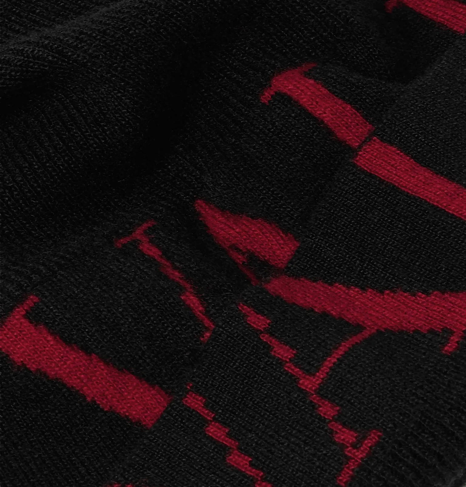 Valentino Garavani Logo-Jacquard Wool and Cashmere-Blend Beanie - 3