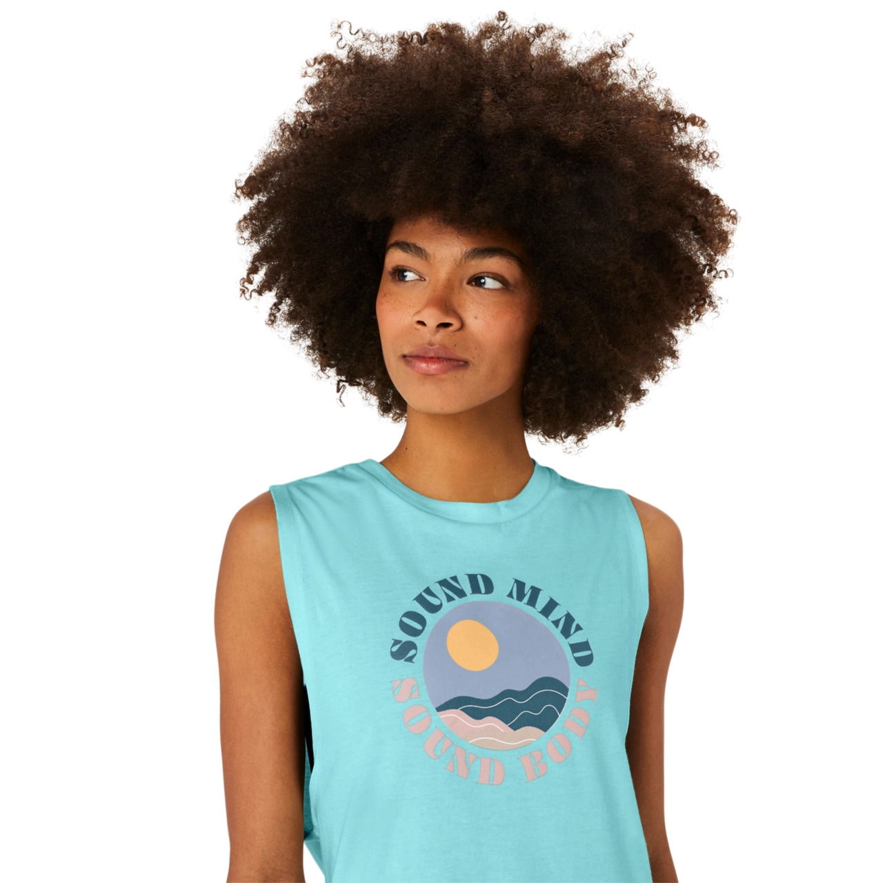 WOMEN'S ASICS SUN IN THE SKY SLOGAN MUSCLE TEE - 4