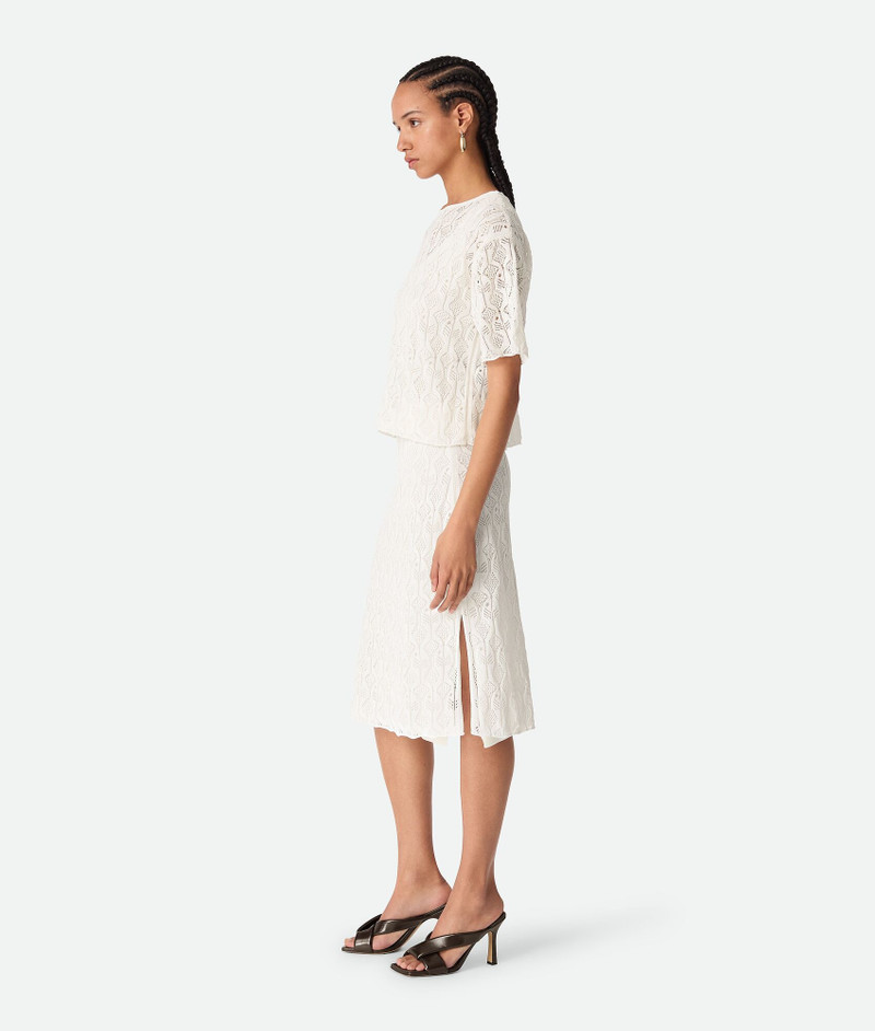 Bottega Veneta Cotton And Silk Fish Lace Skirt outlook