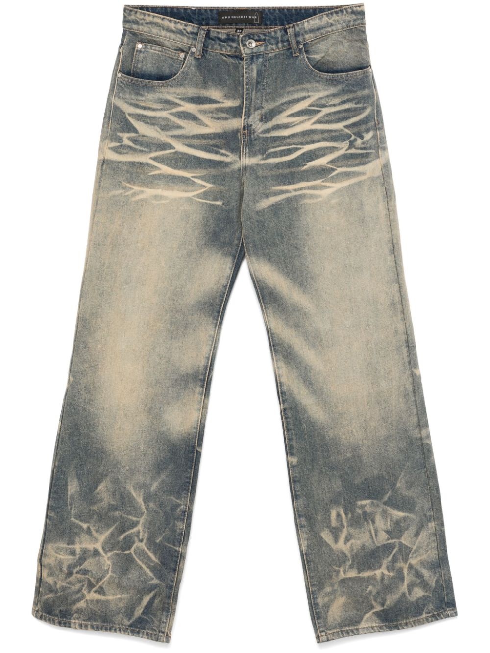 whiskering-effect jeans - 1