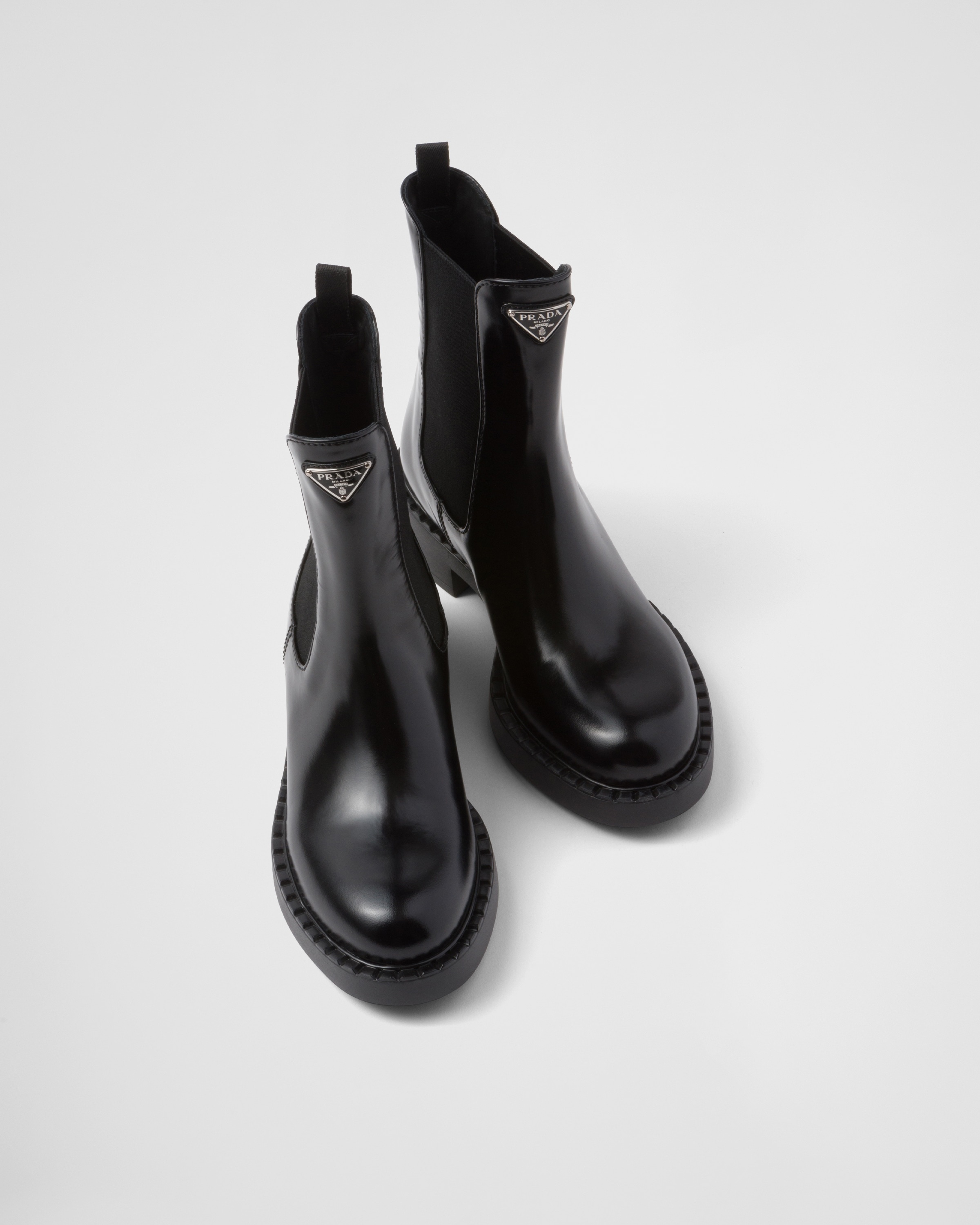 Brushed leather booties - 4