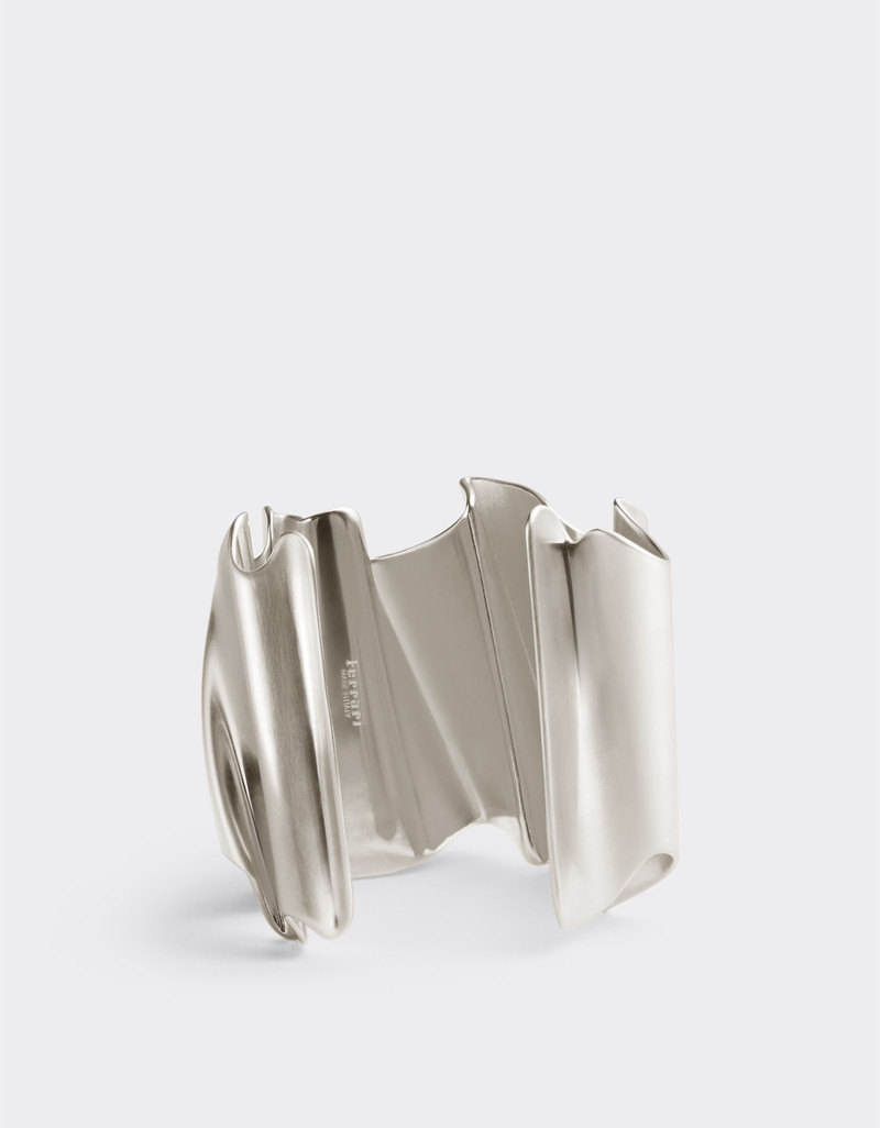 Rigid brass bracelet with satin palladium finish 3
