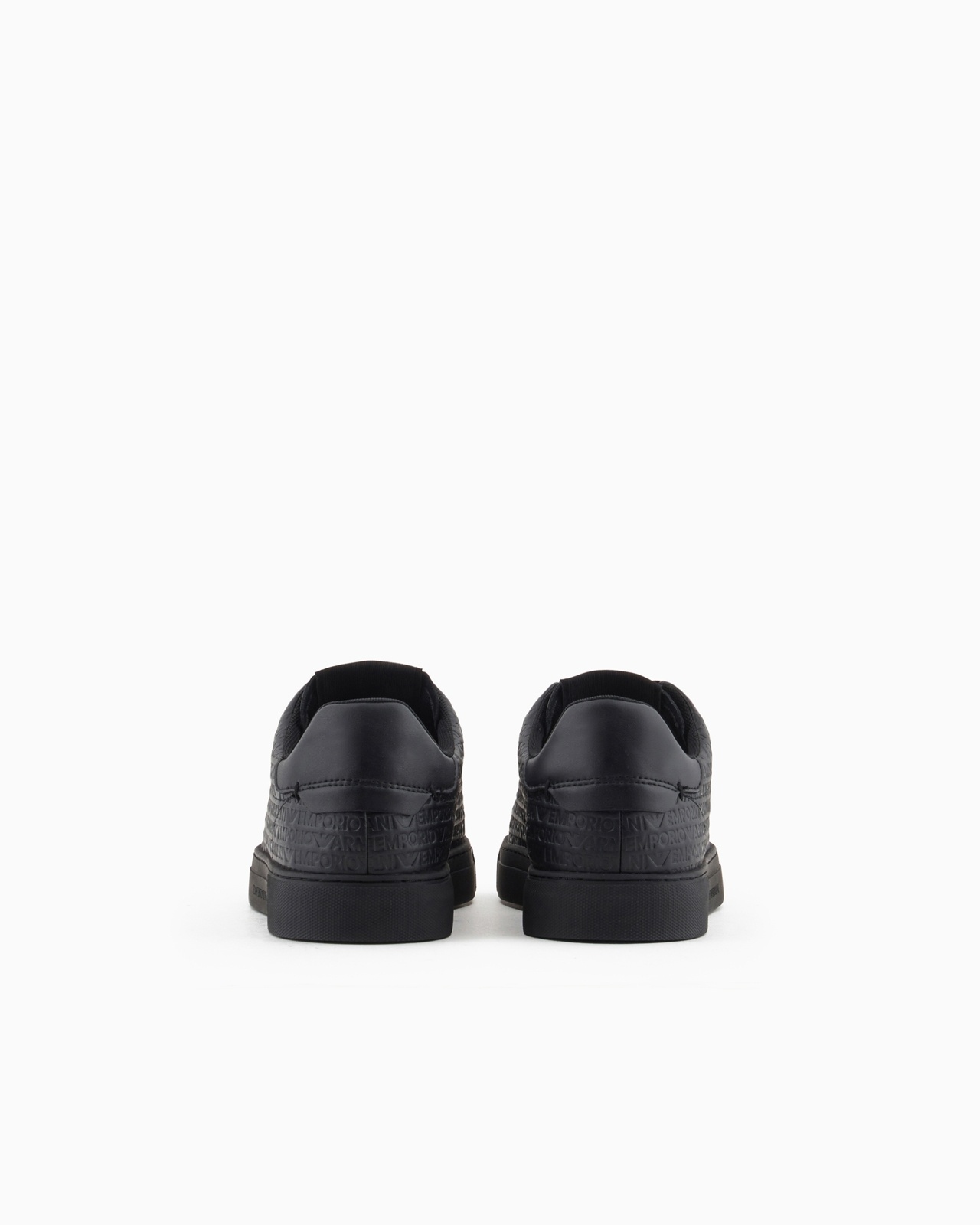 LEATHER SNEAKERS WITH ALL-OVER LOGO LETTERING - 4