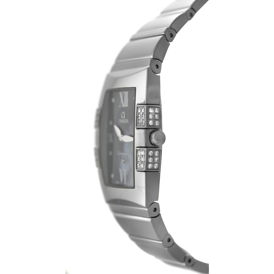 Pre-owned Omega Constellation Quadrella Quartz Diamond Blue Dial Ladies Watch 1586.72 - 3