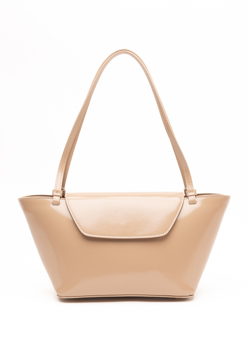 Courrier Tote Patent Leather Beige 1