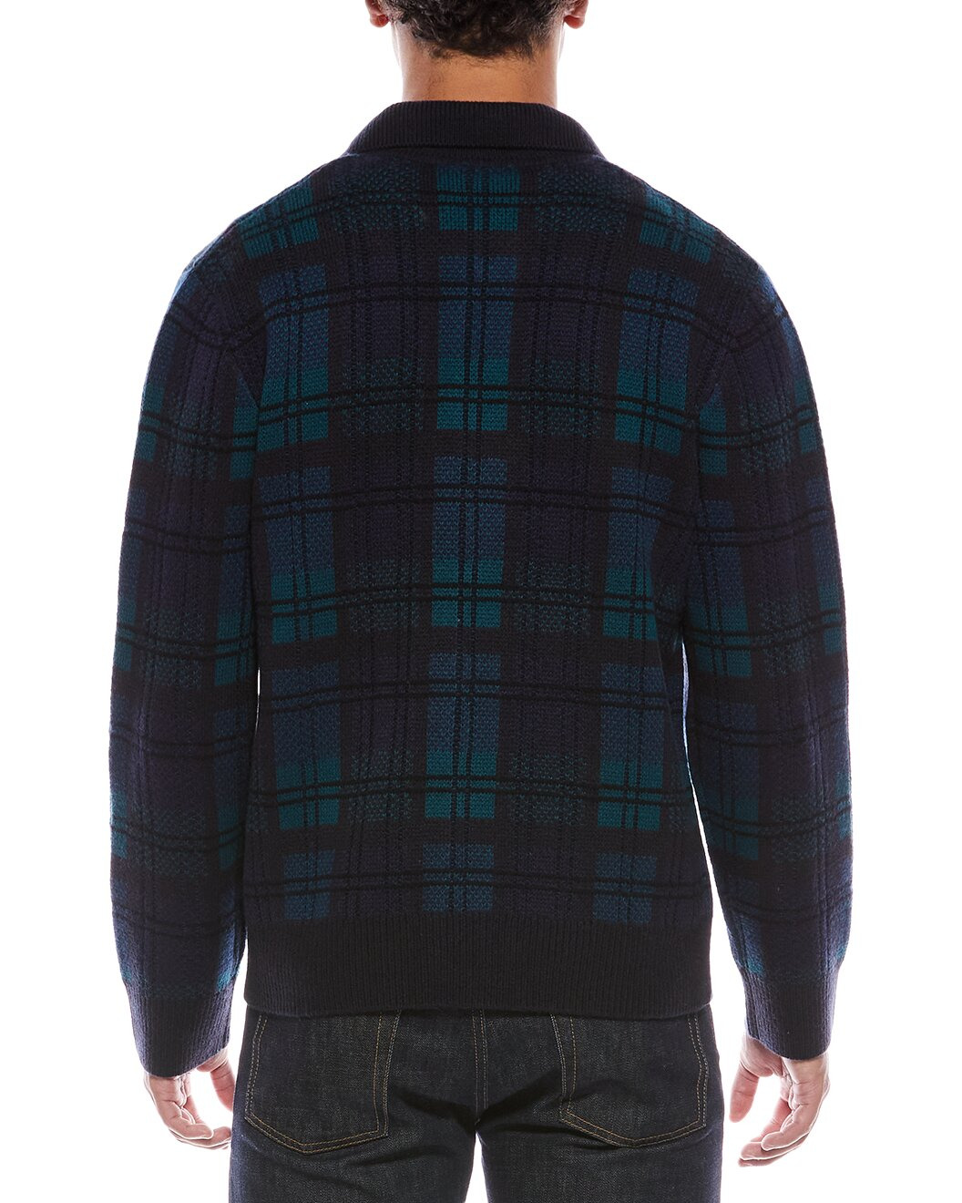 Vince Plaid Button-Down Wool & Cashmere-Blend Cardigan - 2