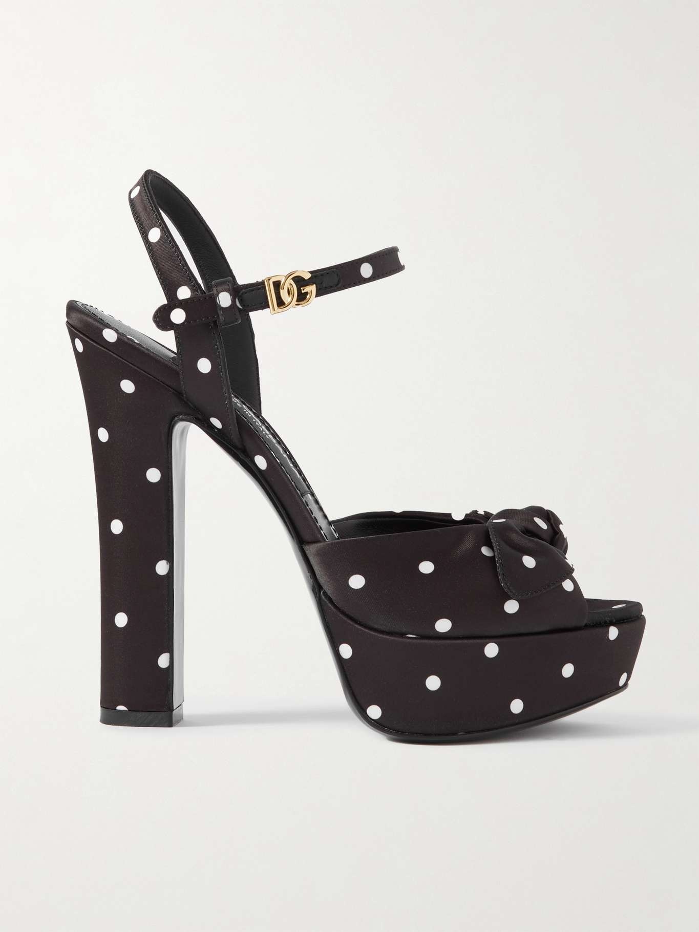 Keira embellished polka-dot satin sandals - 1