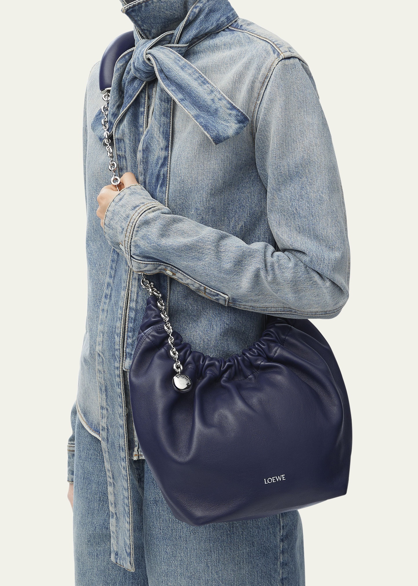 Squeeze Small Shoulder Bag in Napa Leather - 2