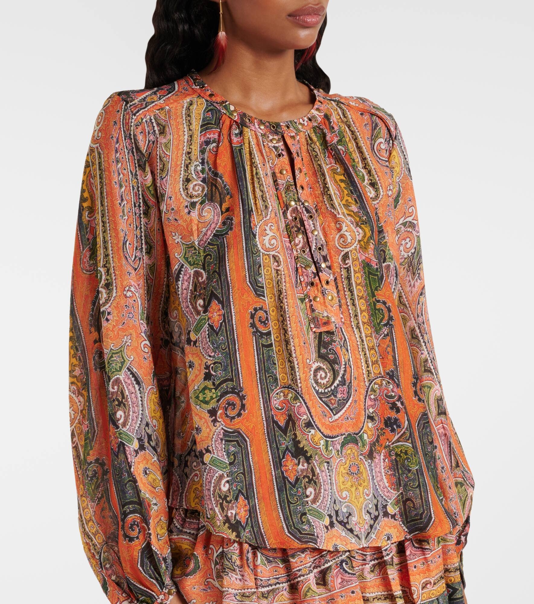 May printed silk top - 6