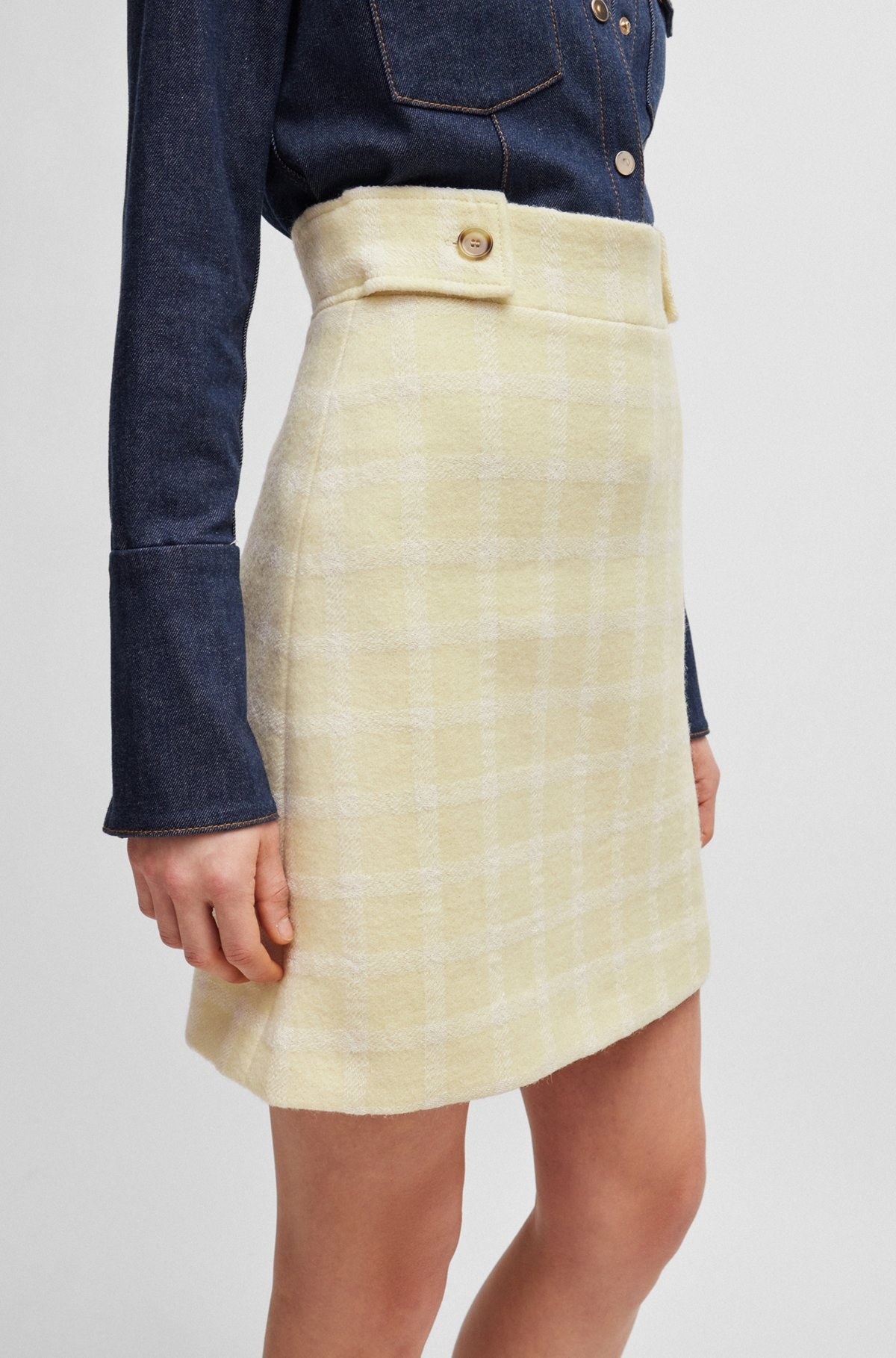 A-LINE SKIRT IN ITALIAN CHECKED FABRIC - 5
