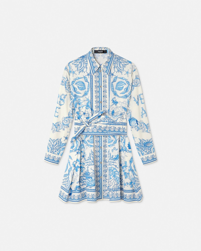 Underwater Barocco Flared Mini Shirt Dress 1