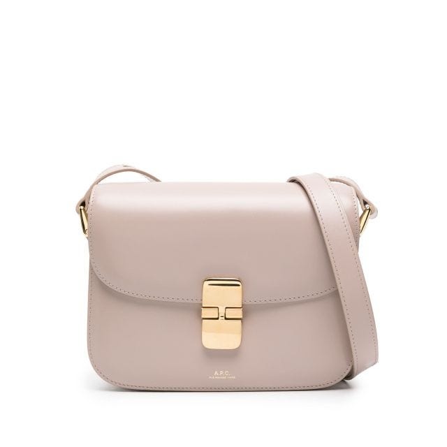 Pink small Grace leather shoulder bag - 1