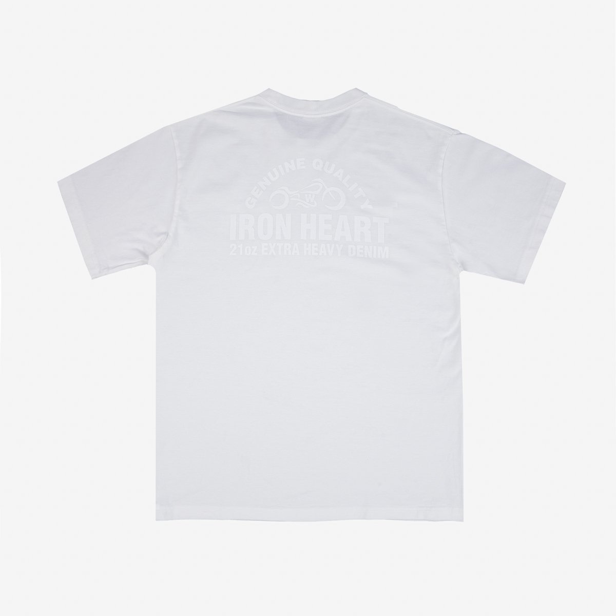IHT-2401-WHT 7.5oz Printed Loopwheel Crew Neck T-Shirt - White - 5