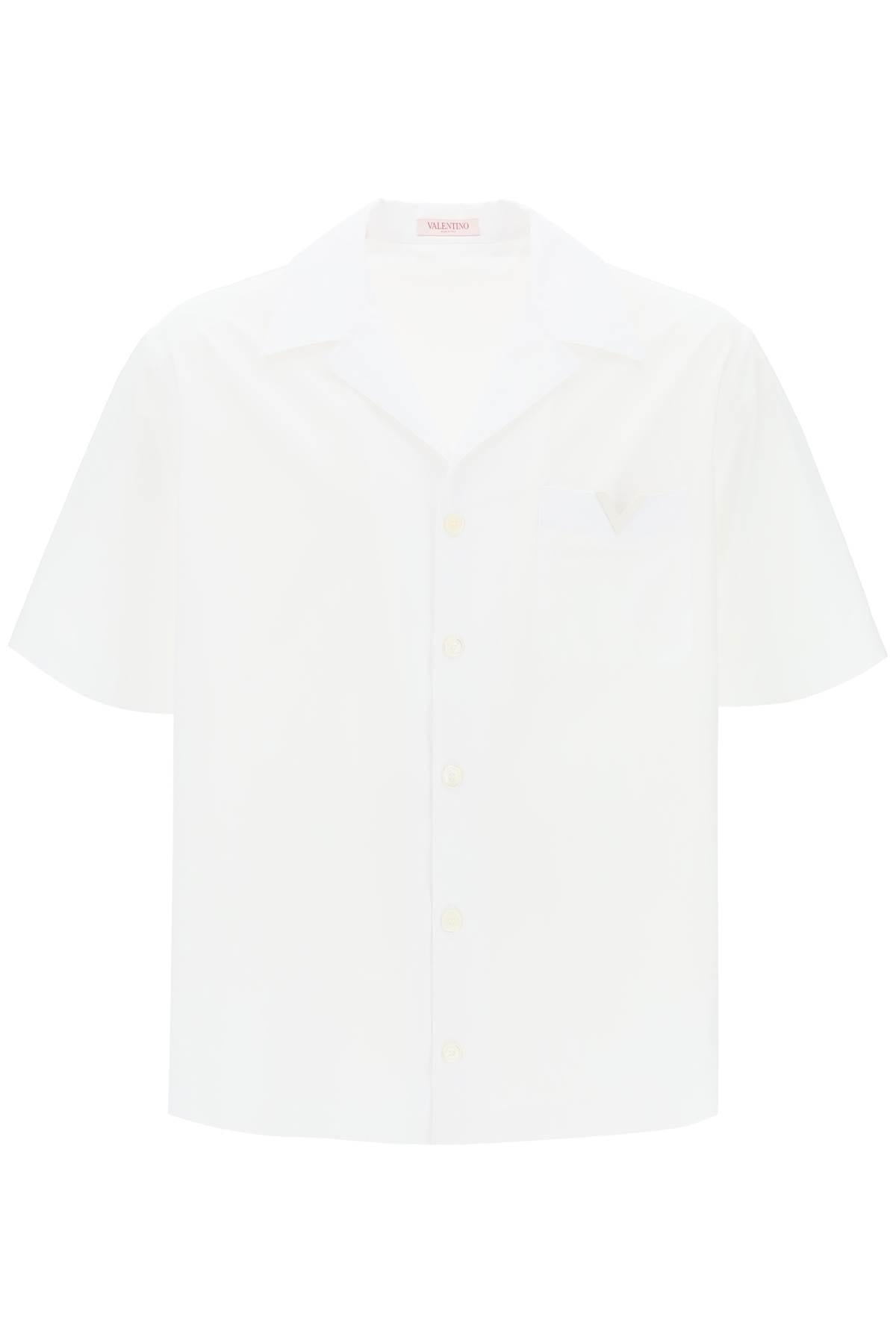 White cotton shirt with Vlogo - 1