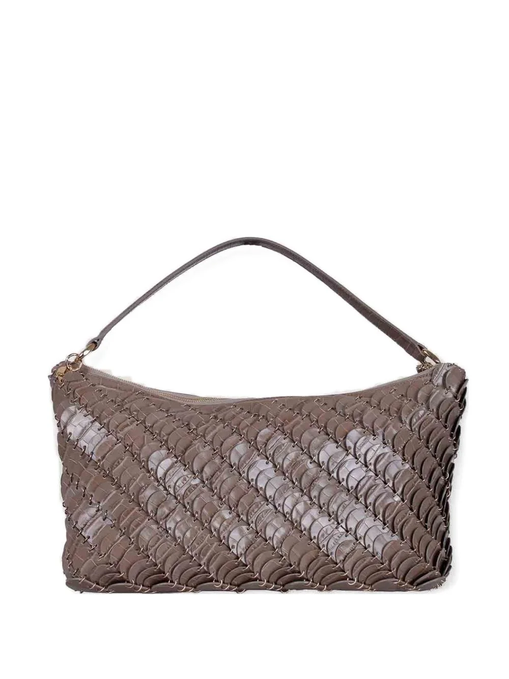 disc leather shoulder bag - 1