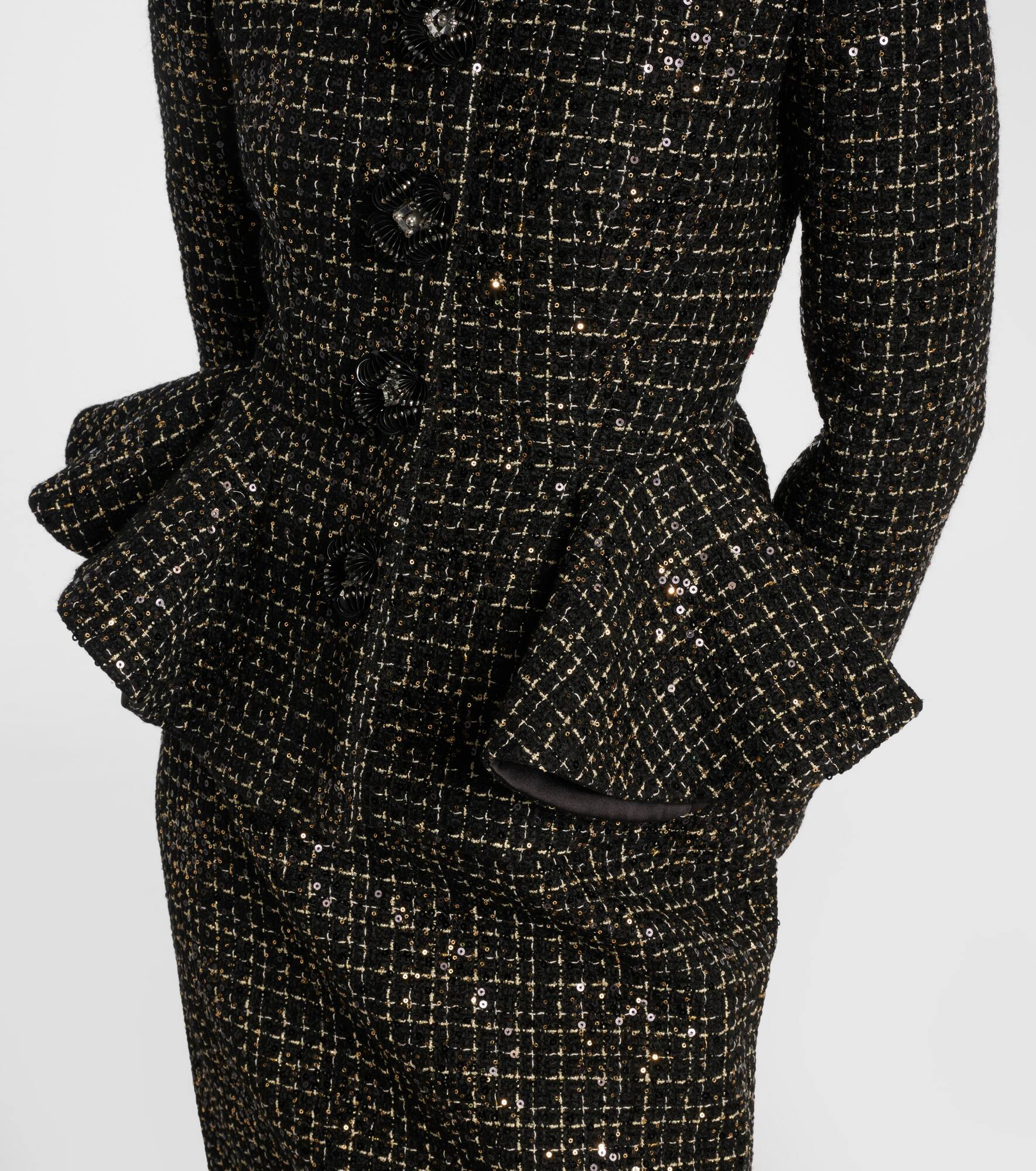Tomomi sequined peplum tweed jacket - 5