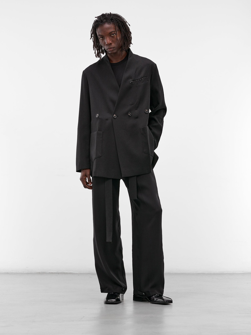 SETCHU Black Cady Silk Pajama Pants outlook