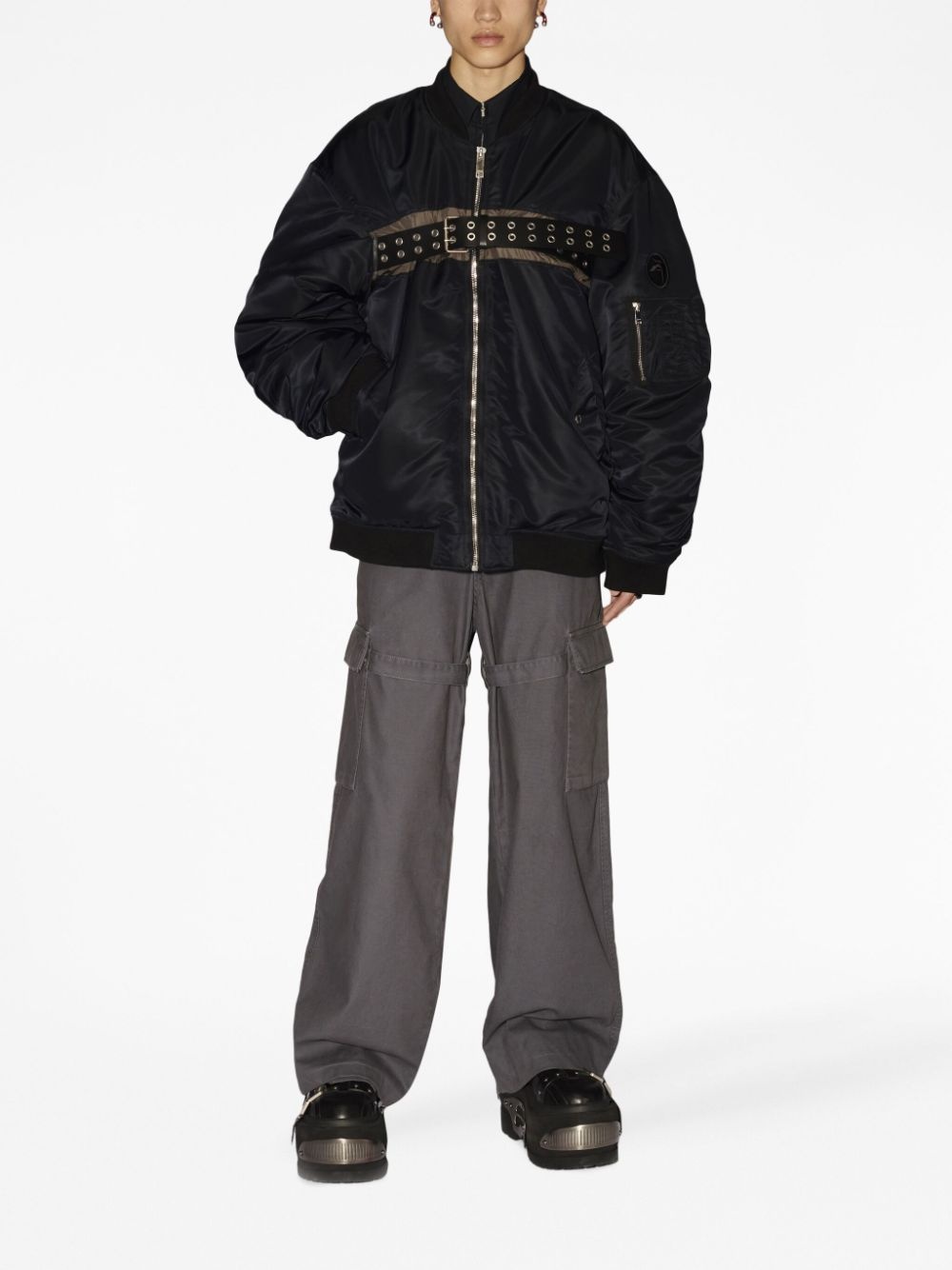 belted bomber jacket - 2