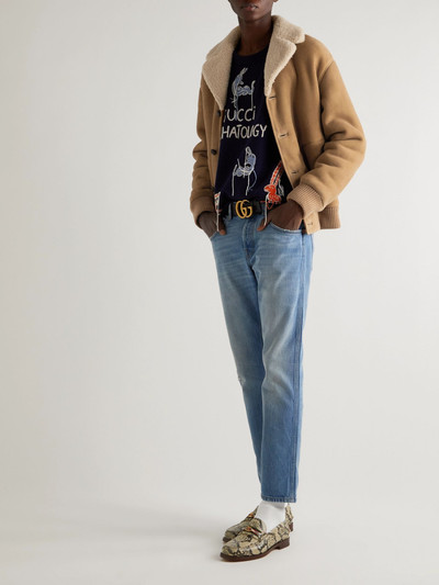 GUCCI Shearling-Lined Suede Bomber Jacket outlook