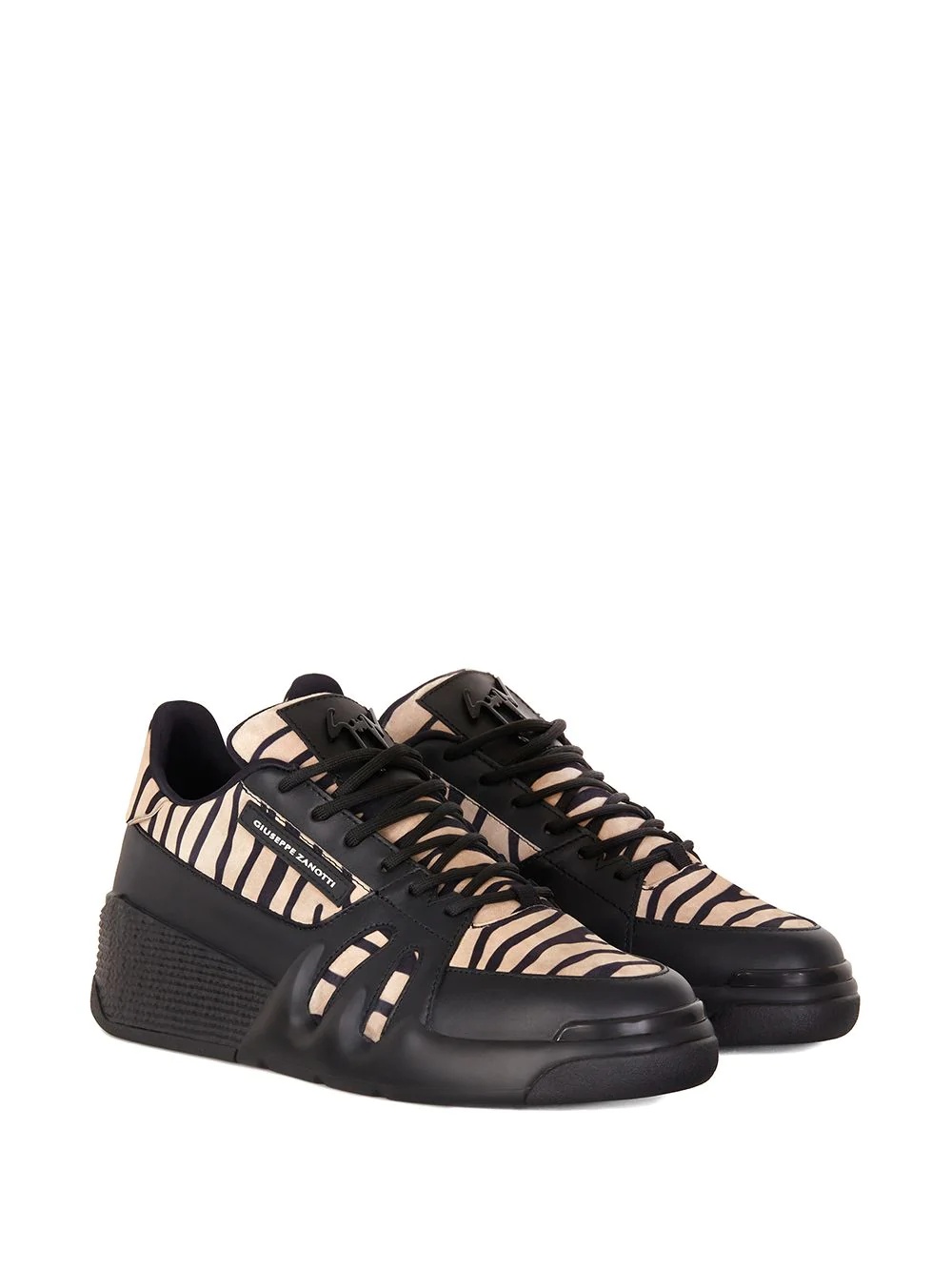 two-tone lace-up trainers - 2