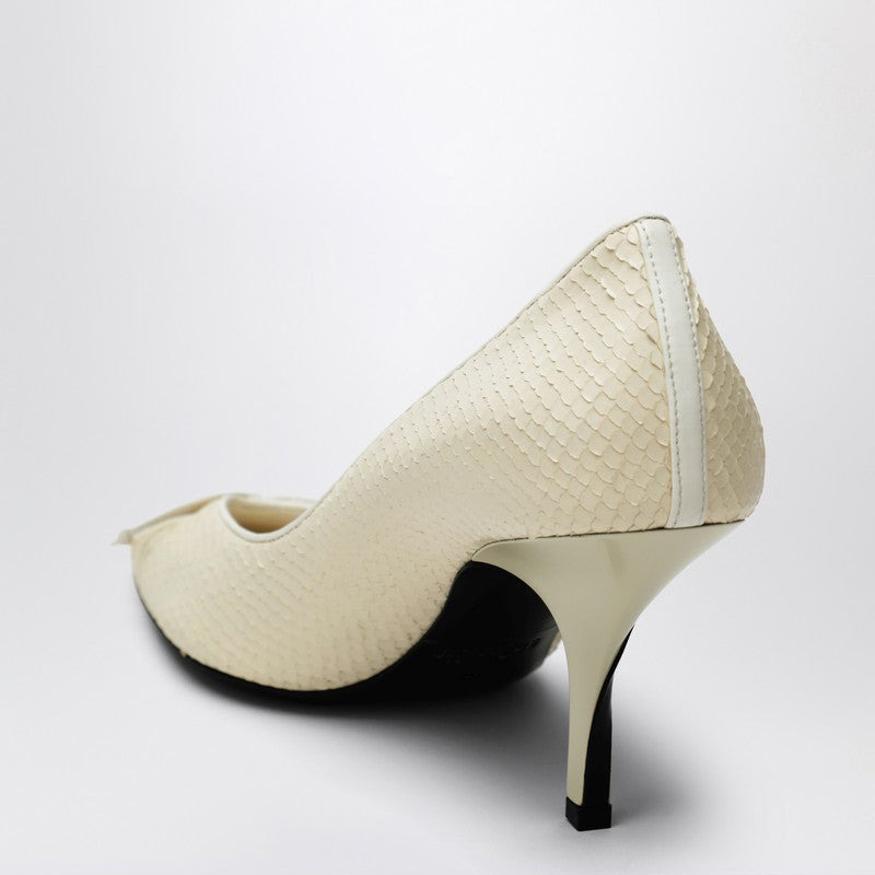 Jacquemus Ivory Python-Effect Embossed Leather Tourni Décolleté Women - 2