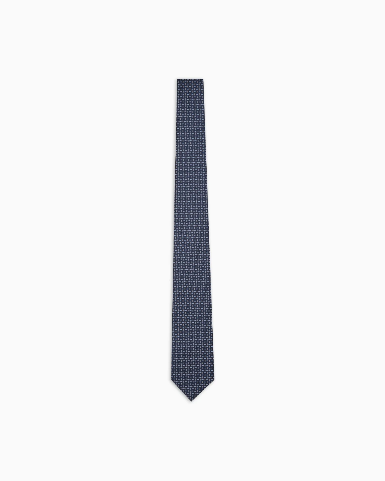 PURE SILK TIE WITH JACQUARD MICRO-PATTERN - 1