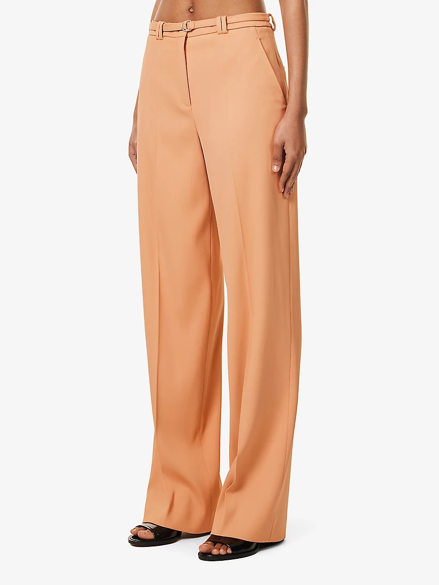 Fluid straight-leg high-rise stretch-woven trousers - 3