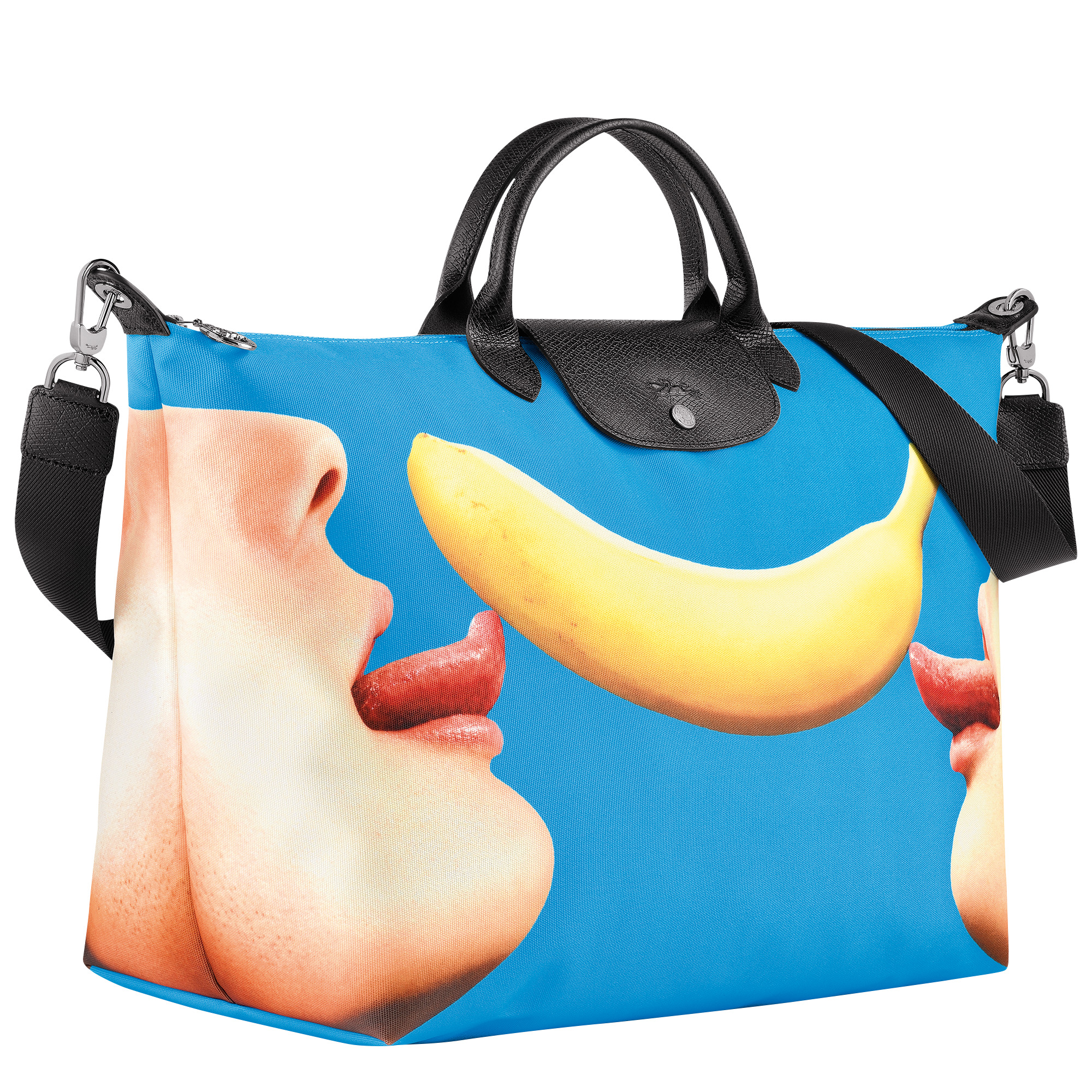 Longchamp x ToiletPaper S Travel bag Blue - Canvas - 3