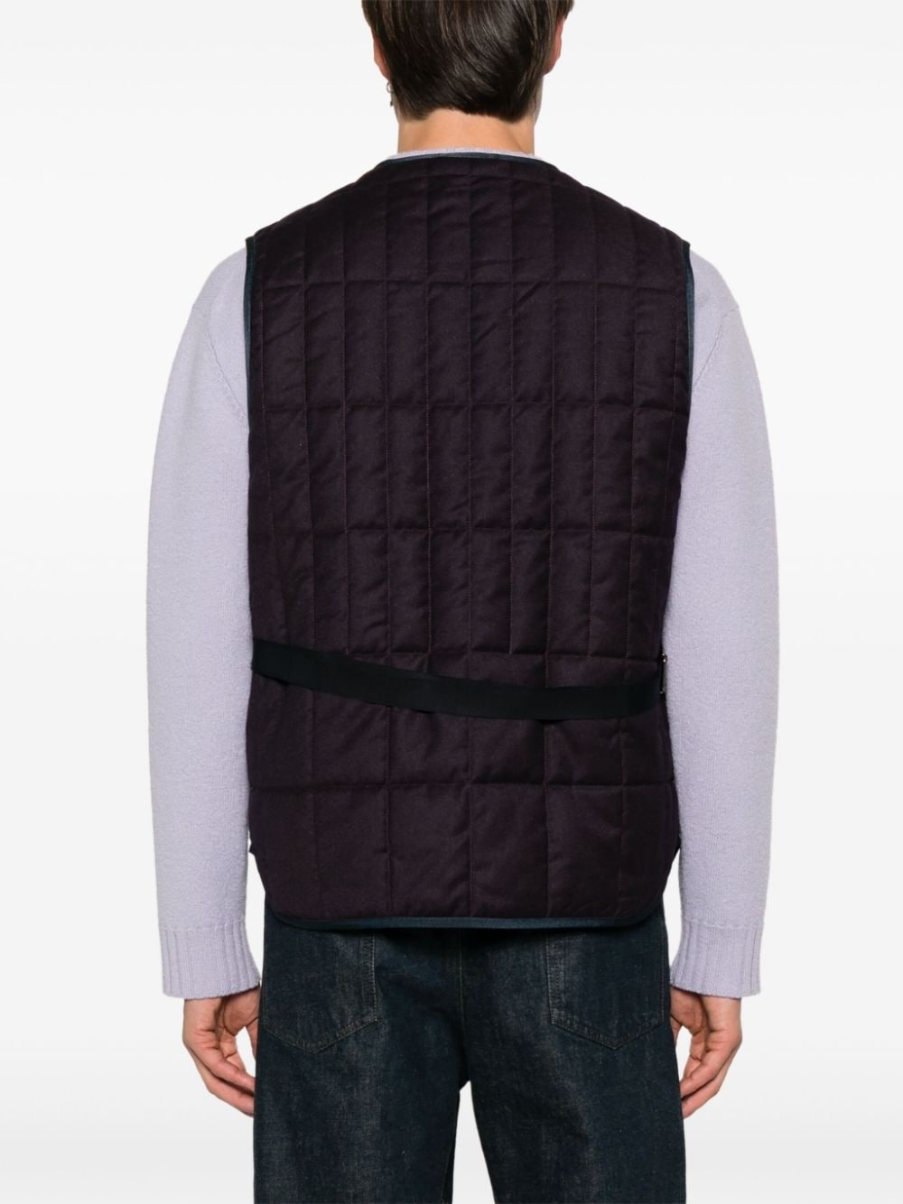 quilted flannel gilet - 4