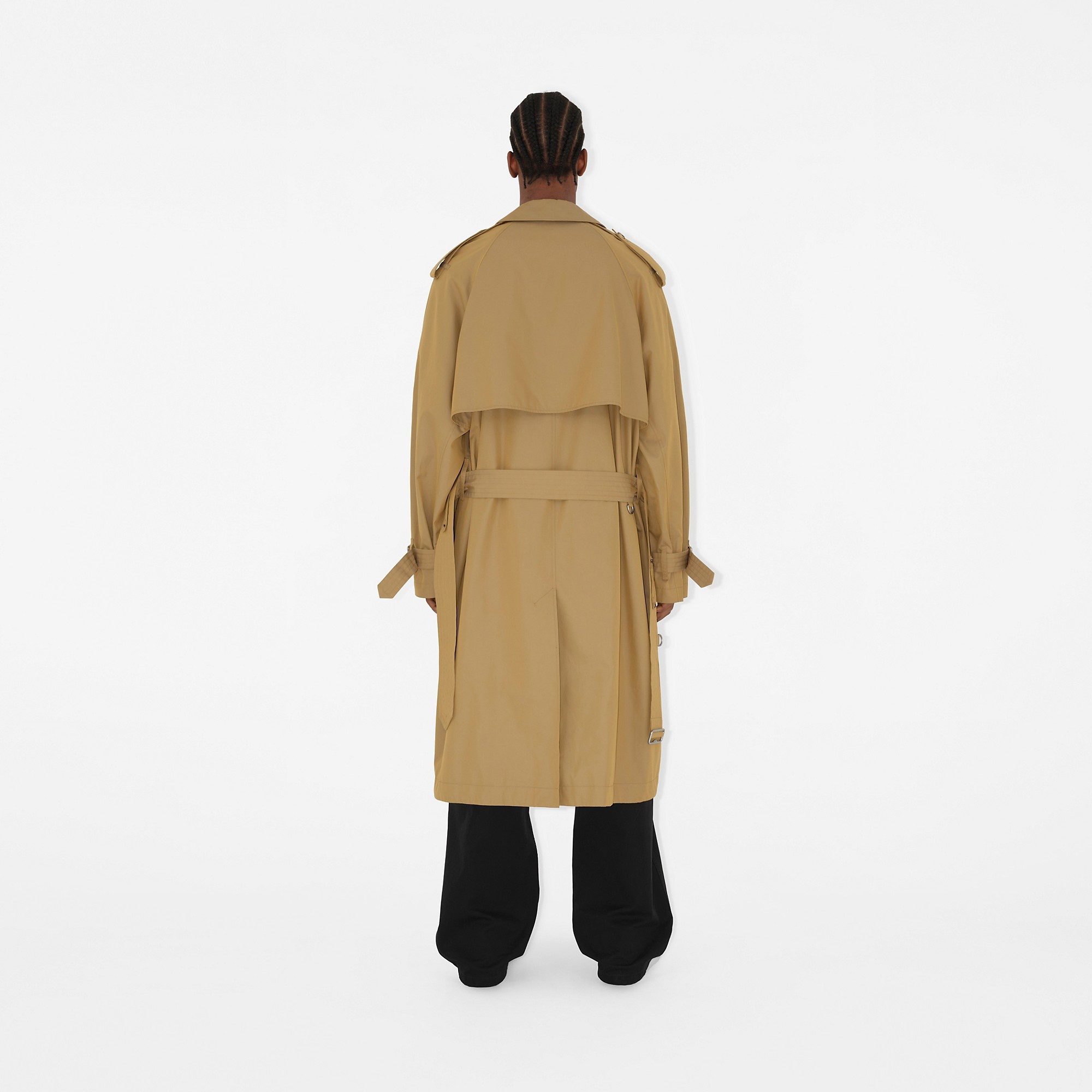 Long Gabardine Trench Coat - 4