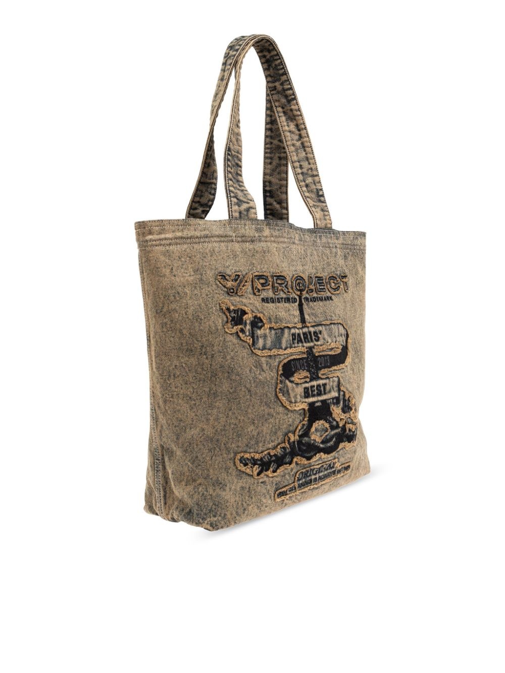 Paris' Best distressed denim tote bag - 4