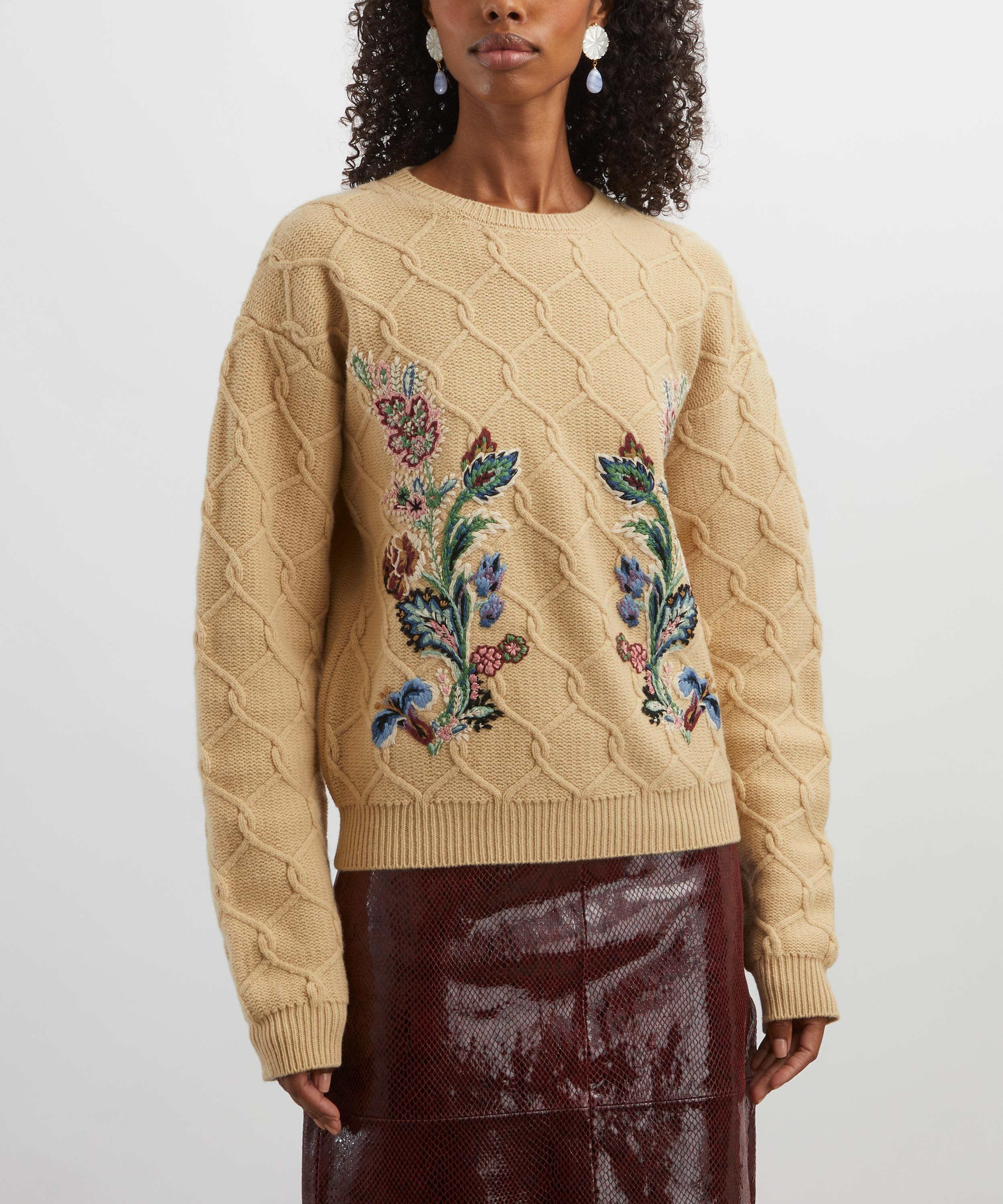 Wool-Cashmere Floral Embroidered Jumper - 3