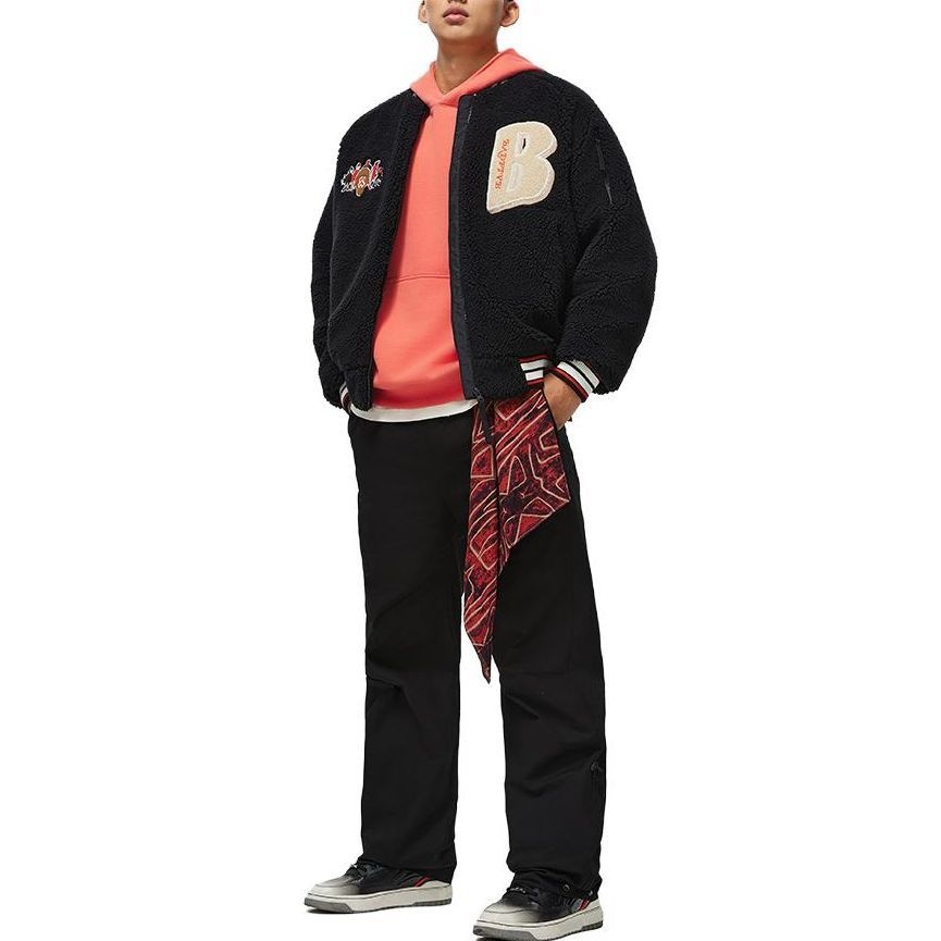 Li-Ning BadFive Graphic Fleece Baseball Jacket 'Black' AFMT017-2 - 2