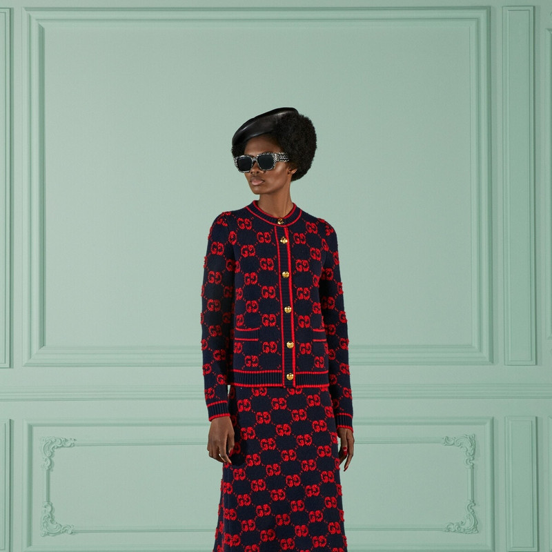 GG wool bouclé jacquard cardigan 5