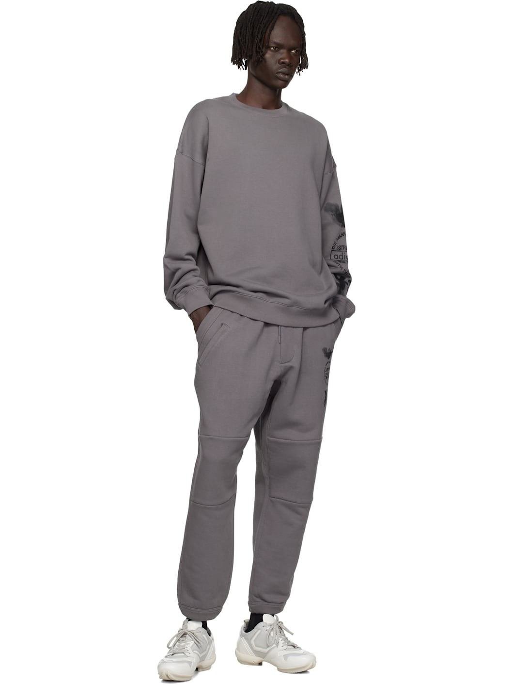 Gray Graphic Crew Sweatshirt - 4