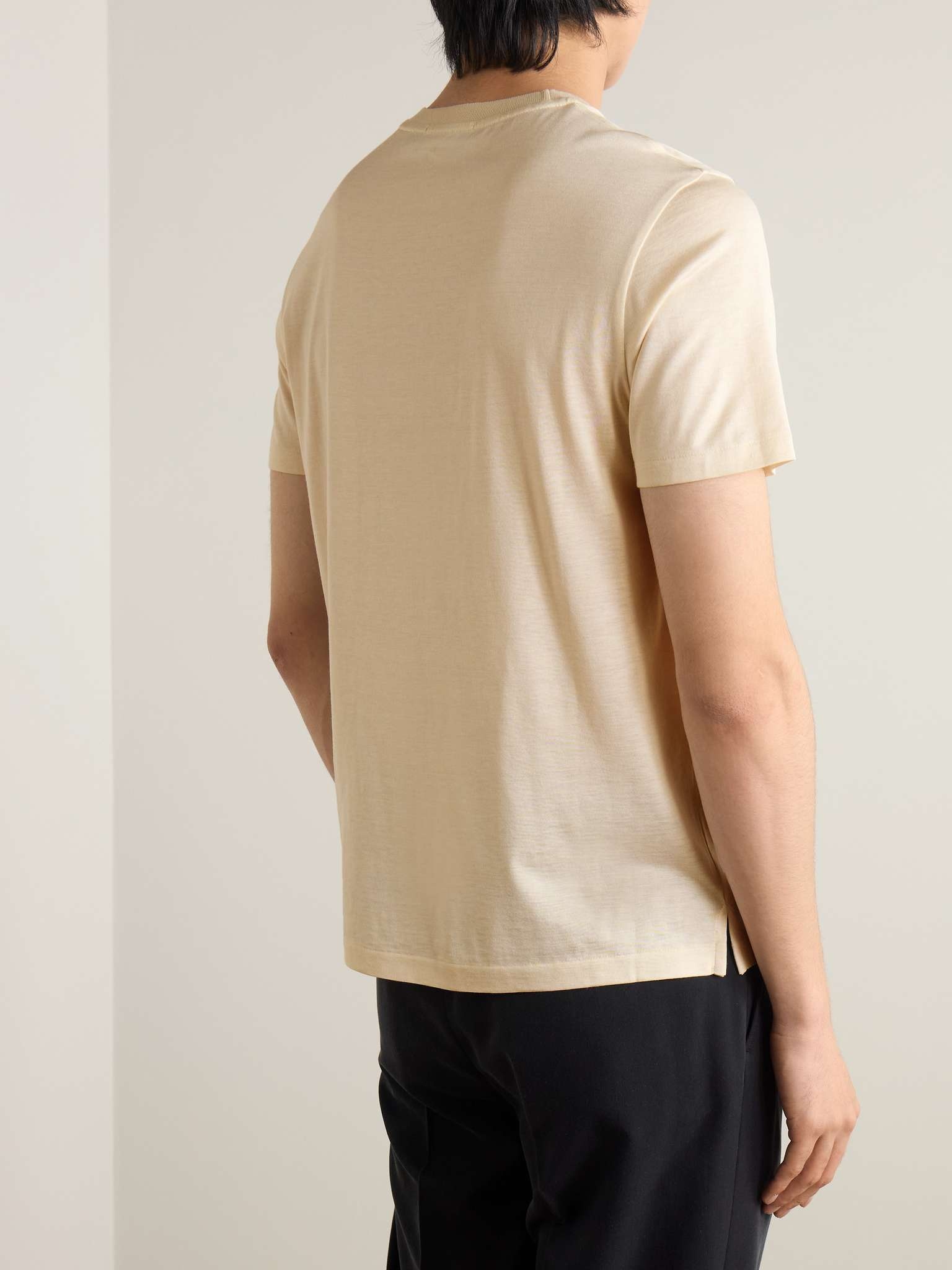 Slim-Fit Logo-Embroidered Cotton and Silk-Blend Jersey T-Shirt - 4