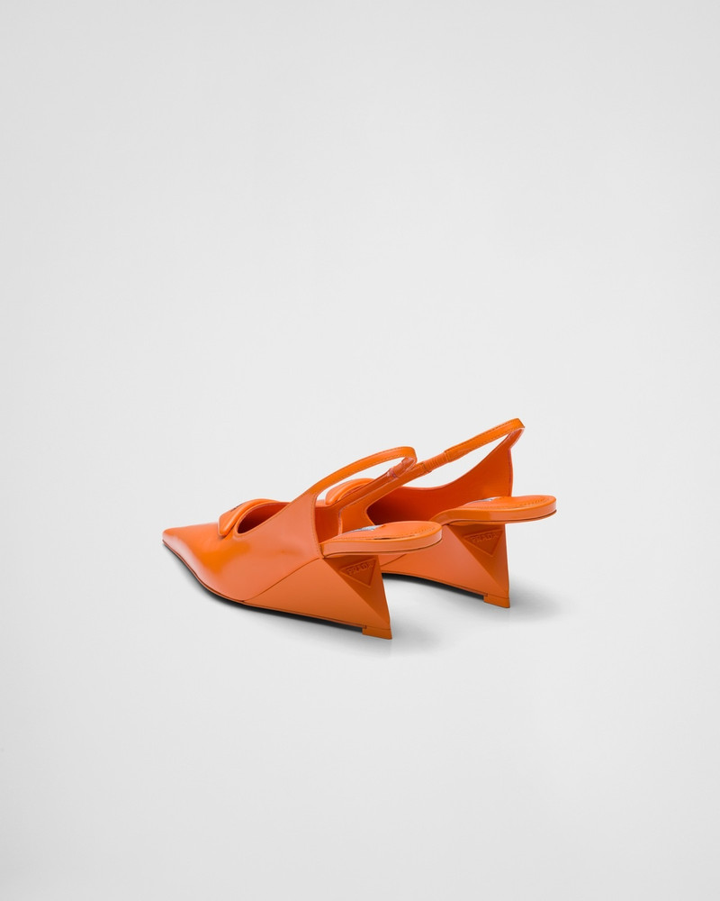 Brushed leather slingback pumps 5