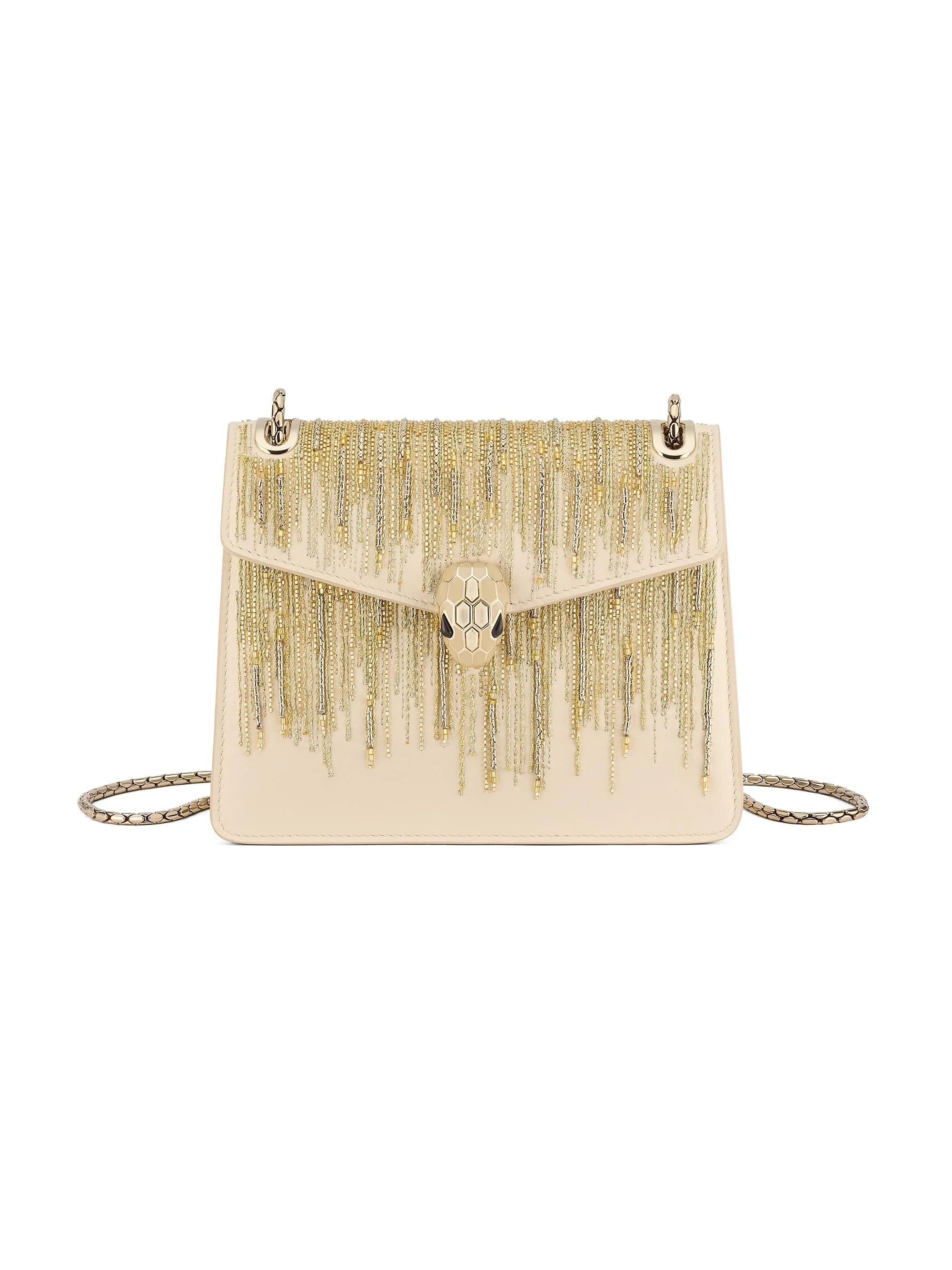 Women's Serpenti Forever Embellished Leather Shoulder Bag - Ivory Opal Light Gold - 1