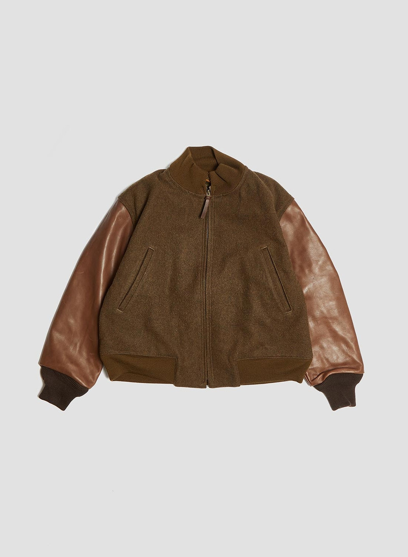 40's Tankers Jacket Army Melton Wool in Green 1