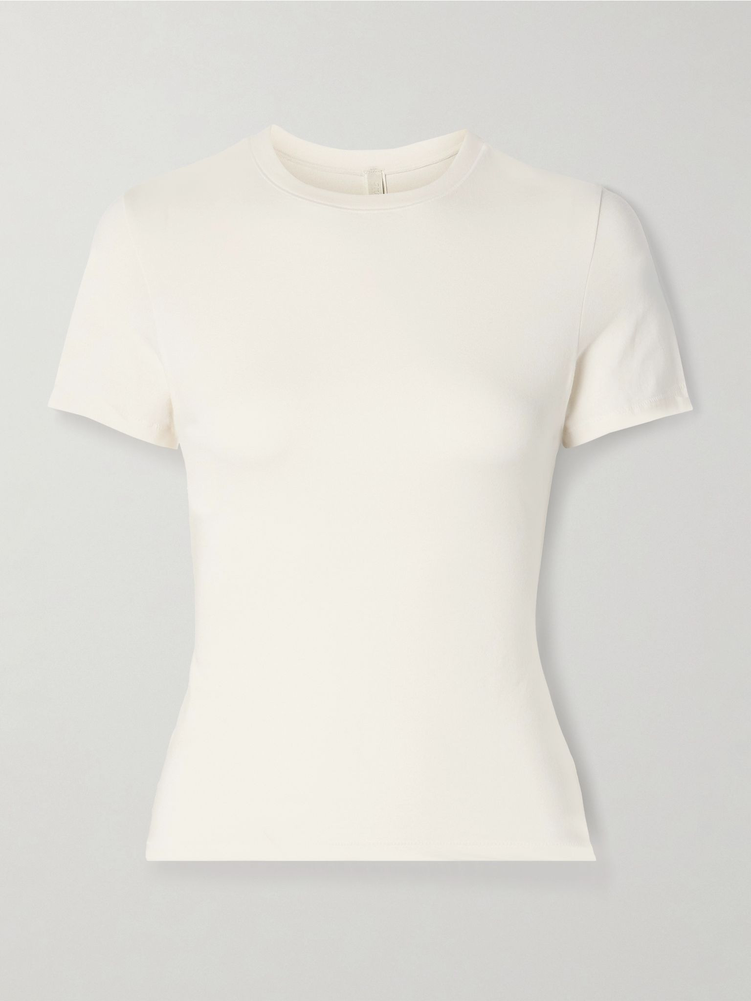 Stretch-cotton jersey T-shirt - Marble Ivory - 1