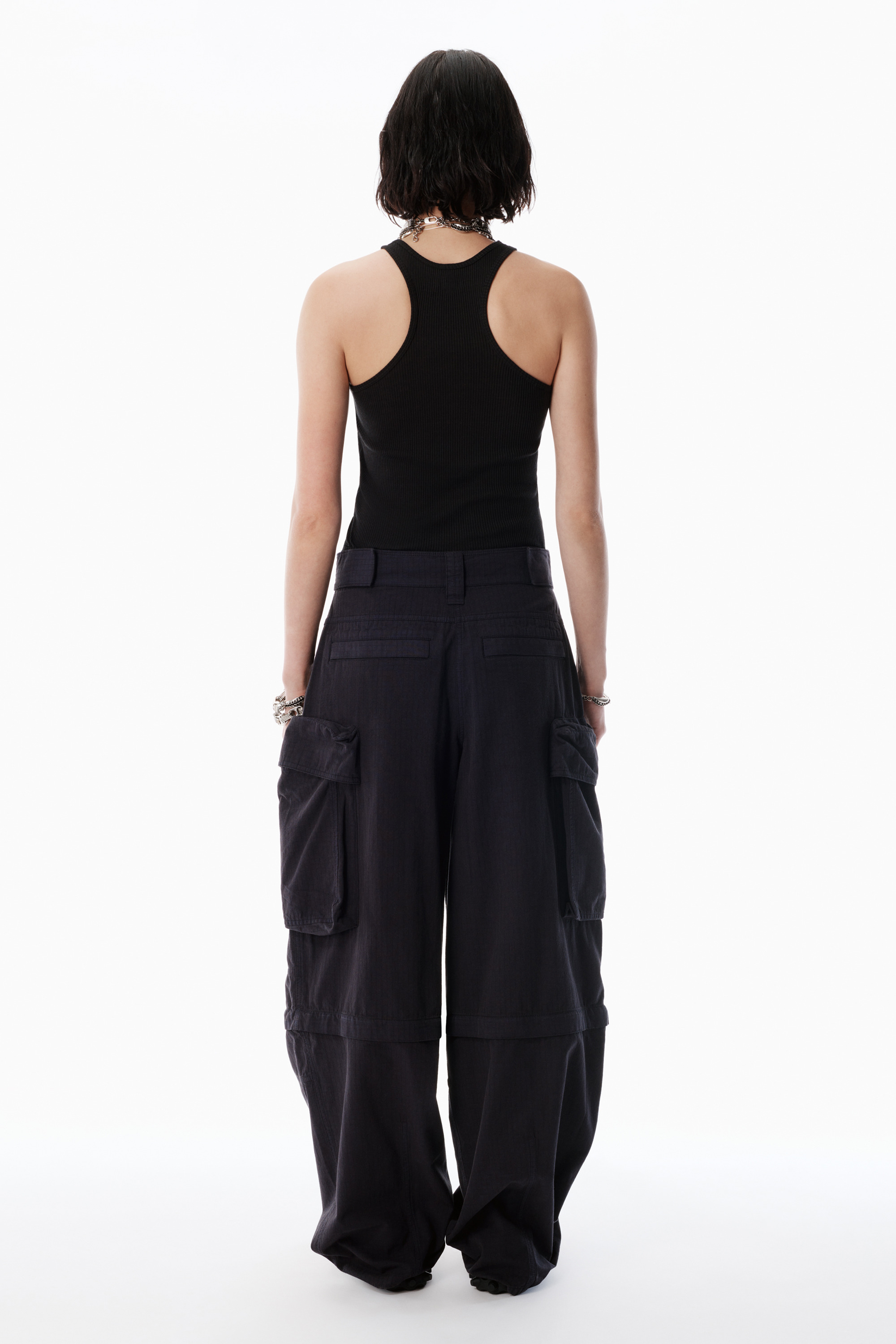Black Oversized Cargo Pants - 4
