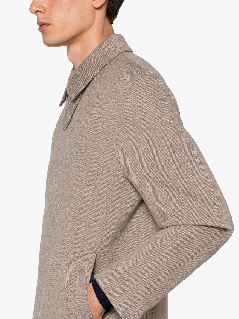 DUNKELD BEIGE HERRINGBONE CASHMERE 3/4 COAT 6