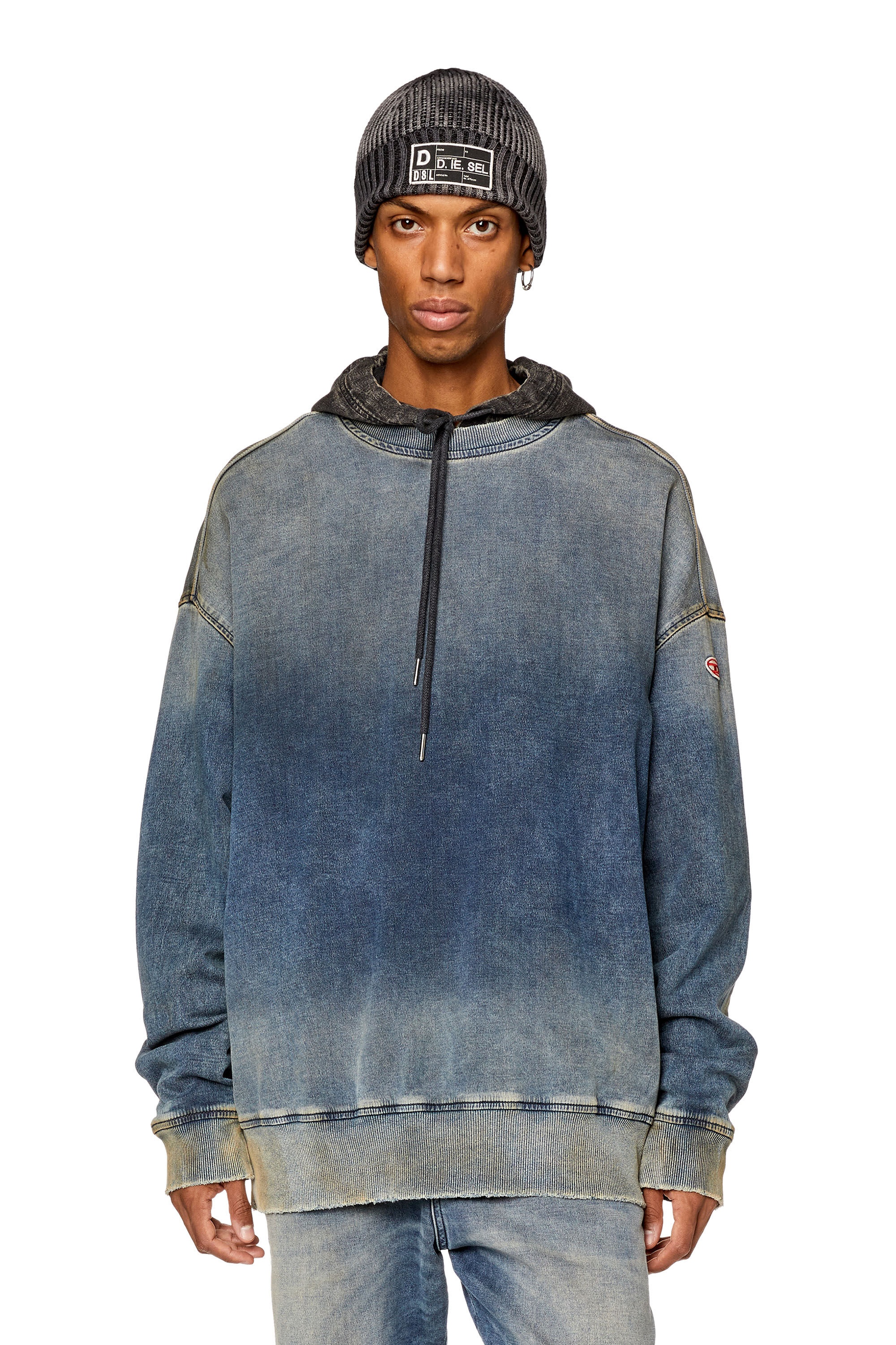 DIESEL D-Krib Track Denim Sweatshirt - Wrong Weather