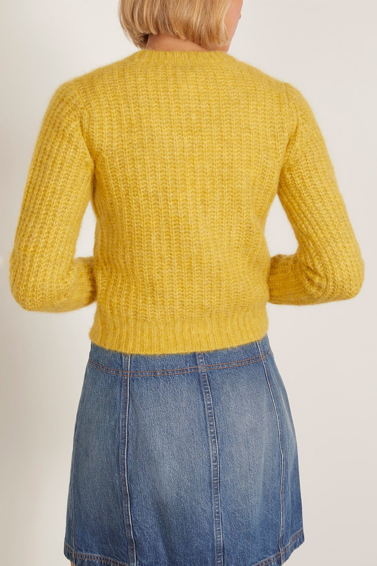 Shrunken V Cardigan in Saffron - 4