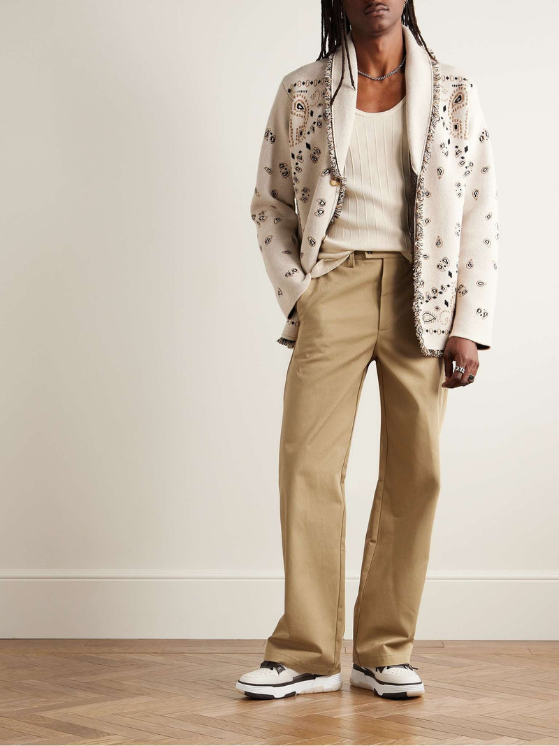 AMIRI Wide-Leg Logo-Embroidered Cotton-Drill Chinos outlook